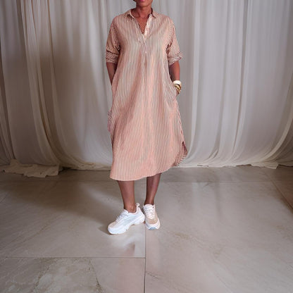 Ivy | Stylish Striped Shirt Dress for Women, Versatile and Comfortable